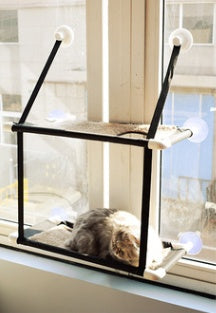 HKM-7238589 Window Sill Cat Hammock – Double Layer Coral Velvet Cat Cushion with Suction Cups, Holds Up to 10kg
