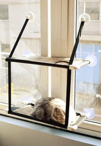 HKM-7238589 Window Sill Cat Hammock – Double Layer Coral Velvet Cat Cushion with Suction Cups, Holds Up to 10kg