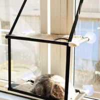 HKM-7238589 Window Sill Cat Hammock – Double Layer Coral Velvet Cat Cushion with Suction Cups, Holds Up to 10kg