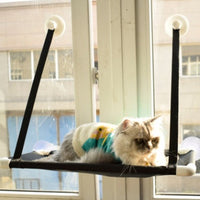 HKM-7238589 Window Sill Cat Hammock – Double Layer Coral Velvet Cat Cushion with Suction Cups, Holds Up to 10kg