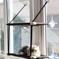 HKM-7238589 Window Sill Cat Hammock – Double Layer Coral Velvet Cat Cushion with Suction Cups, Holds Up to 10kg