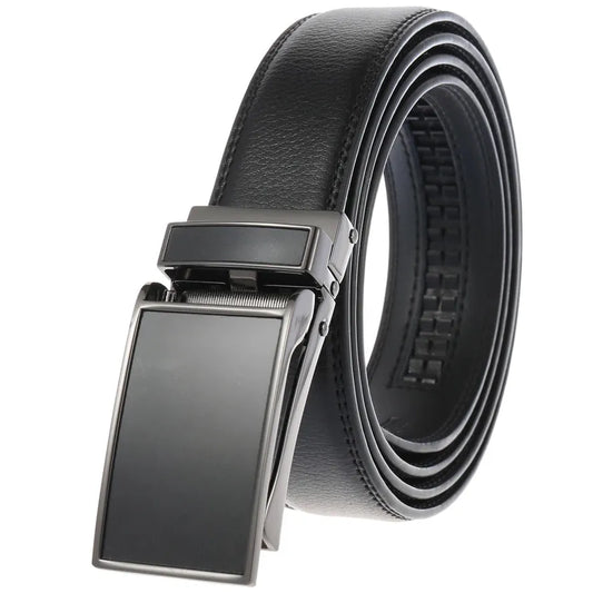 HKM-723859 Men's Automatic Ratchet Belt in Cowhide with Custom Logo Capability, Model LY55-0225-1