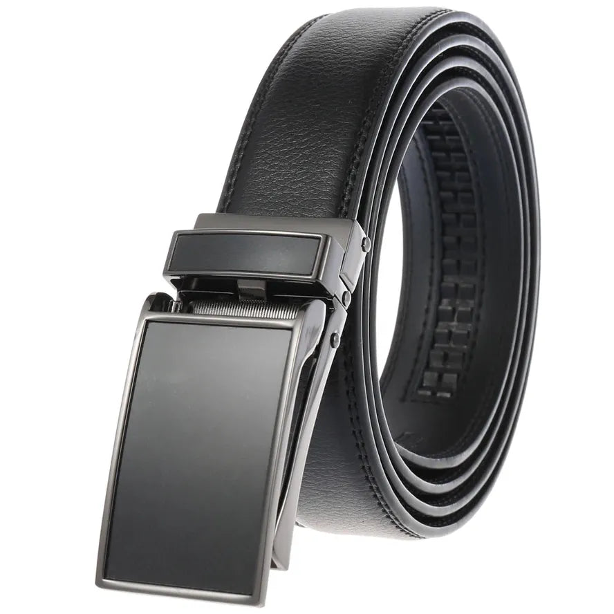 HKM-723859 Men's Automatic Ratchet Belt in Cowhide with Custom Logo Capability, Model LY55-0225-1