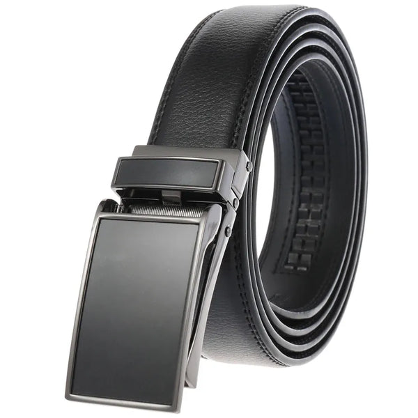 HKM-723859 Men's Automatic Ratchet Belt in Cowhide with Custom Logo Capability, Model LY55-0225-1