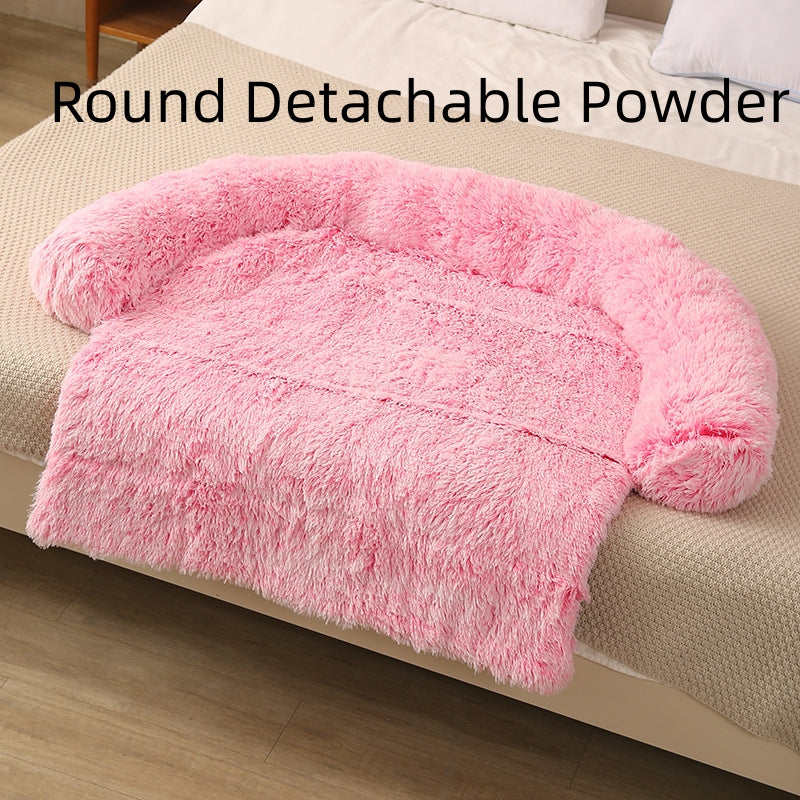HKM-7238845 Pet Dog Plush Winter Warm Sofa Cushion - Sizes S, M, L, XL, Soft Cloth for Comfort