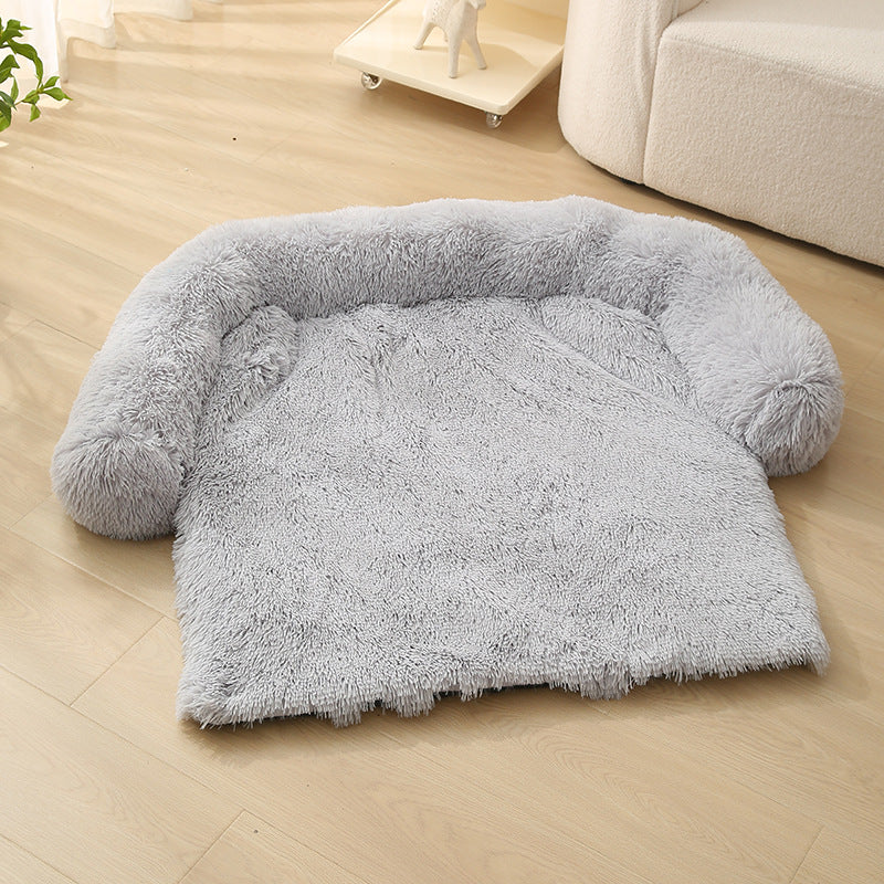 HKM-7238845 Pet Dog Plush Winter Warm Sofa Cushion - Sizes S, M, L, XL, Soft Cloth for Comfort