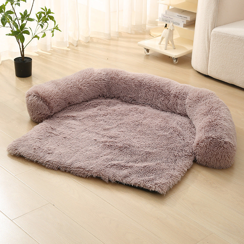 HKM-7238845 Pet Dog Plush Winter Warm Sofa Cushion - Sizes S, M, L, XL, Soft Cloth for Comfort
