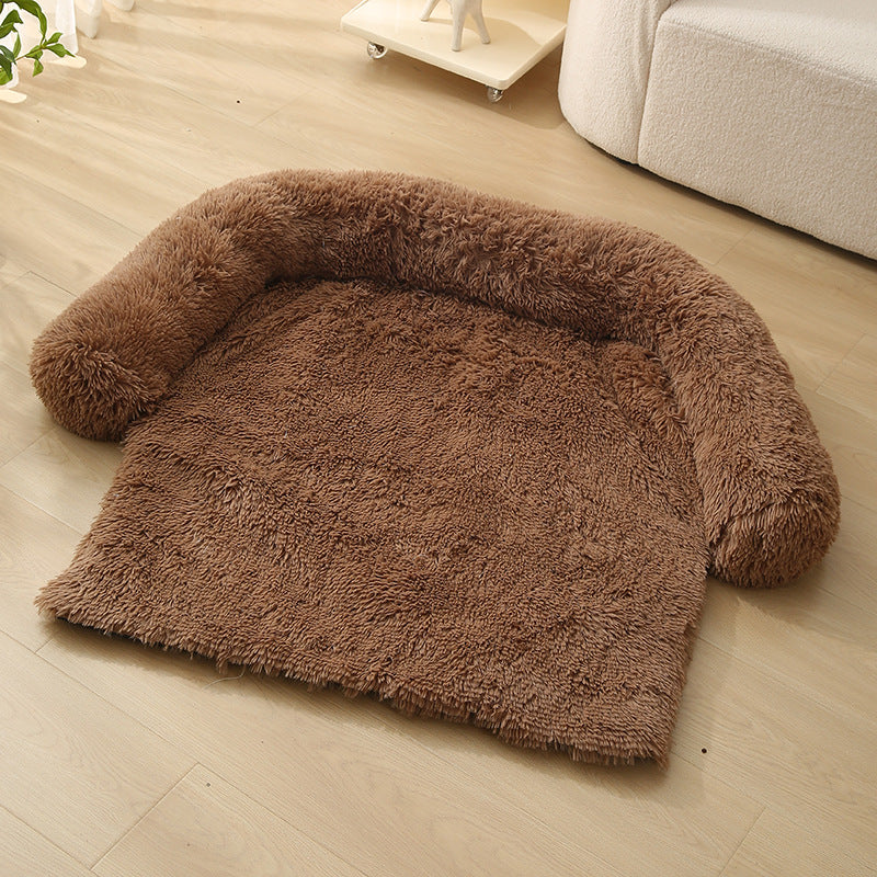 HKM-7238845 Pet Dog Plush Winter Warm Sofa Cushion - Sizes S, M, L, XL, Soft Cloth for Comfort
