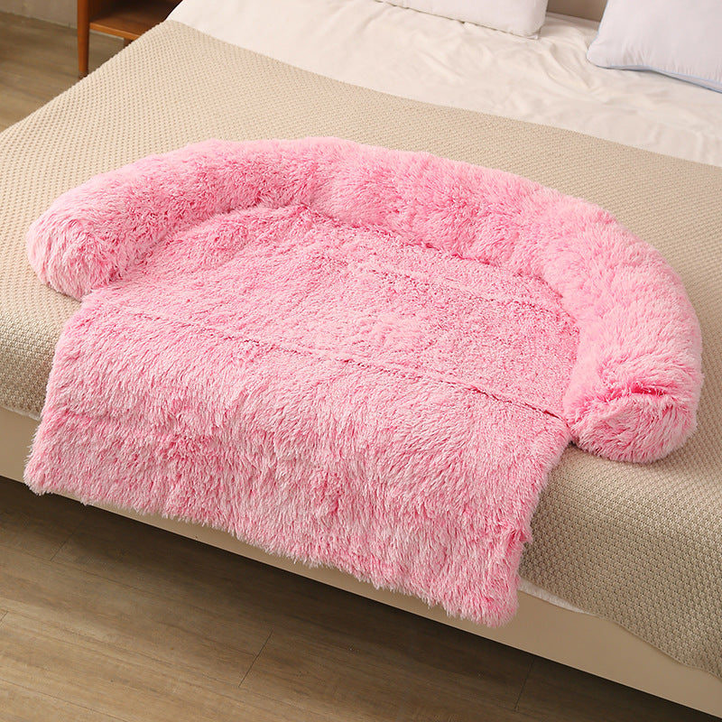 HKM-7238845 Pet Dog Plush Winter Warm Sofa Cushion - Sizes S, M, L, XL, Soft Cloth for Comfort