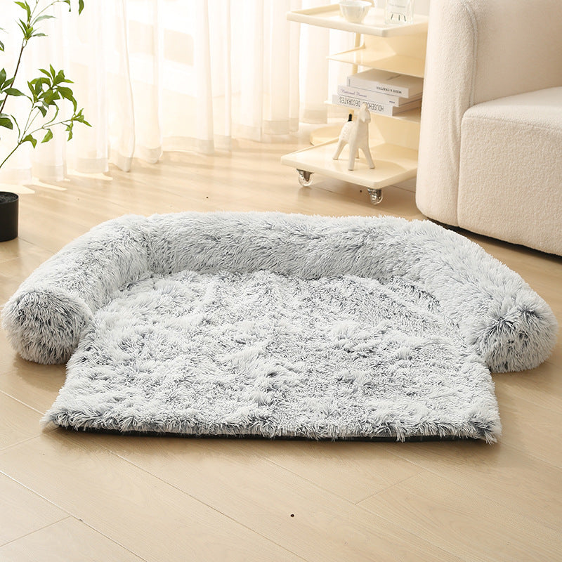 HKM-7238845 Pet Dog Plush Winter Warm Sofa Cushion - Sizes S, M, L, XL, Soft Cloth for Comfort