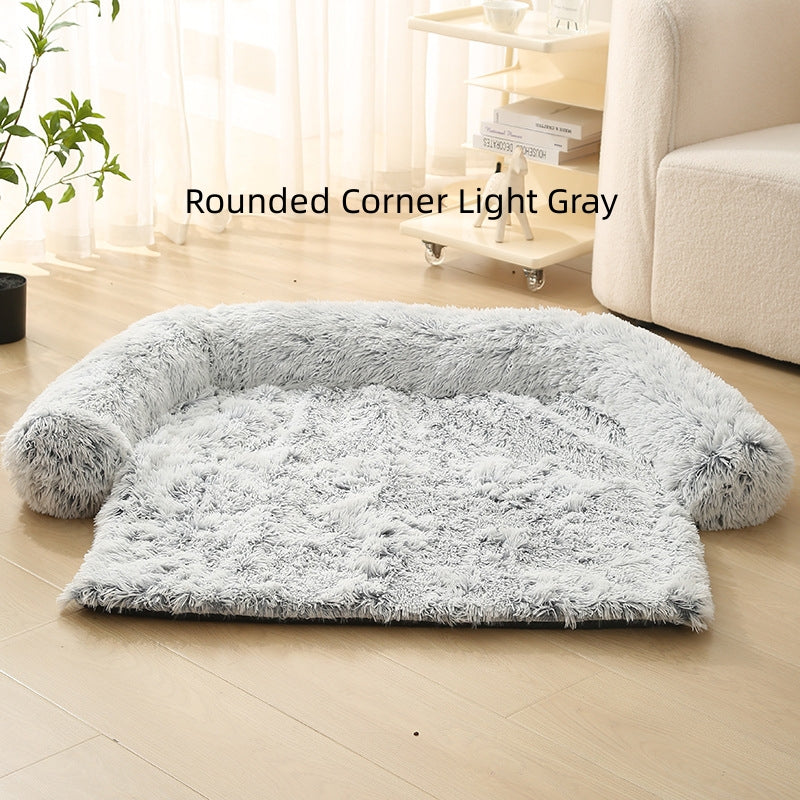 HKM-7238845 Pet Dog Plush Winter Warm Sofa Cushion - Sizes S, M, L, XL, Soft Cloth for Comfort