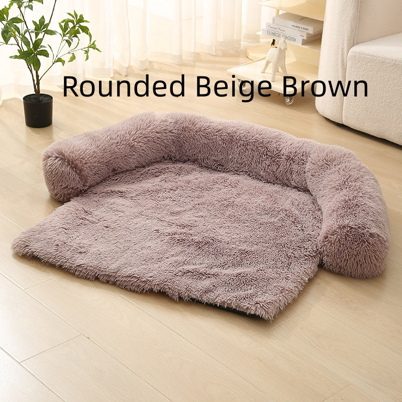 HKM-7238845 Pet Dog Plush Winter Warm Sofa Cushion - Sizes S, M, L, XL, Soft Cloth for Comfort
