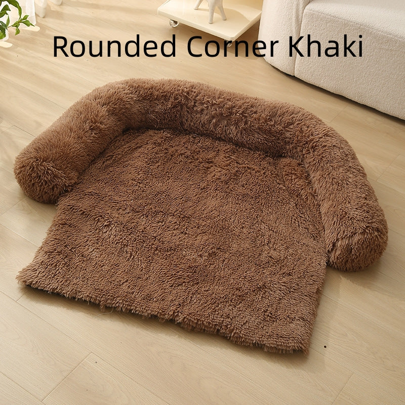 HKM-7238845 Pet Dog Plush Winter Warm Sofa Cushion - Sizes S, M, L, XL, Soft Cloth for Comfort