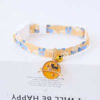 HKM-7238973 Colorful Polyester Pet Collar with Safety Buckle and Bell for Cats and Dogs
