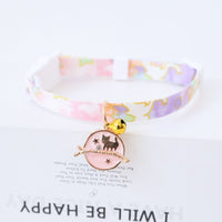HKM-7238973 Colorful Polyester Pet Collar with Safety Buckle and Bell for Cats and Dogs