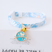 HKM-7238973 Colorful Polyester Pet Collar with Safety Buckle and Bell for Cats and Dogs