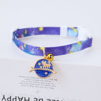 HKM-7238973 Colorful Polyester Pet Collar with Safety Buckle and Bell for Cats and Dogs