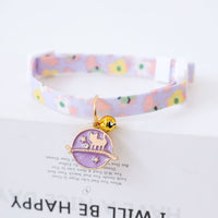 HKM-7238973 Colorful Polyester Pet Collar with Safety Buckle and Bell for Cats and Dogs