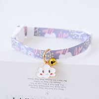 HKM-7238973 Colorful Polyester Pet Collar with Safety Buckle and Bell for Cats and Dogs