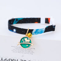 HKM-7238973 Colorful Polyester Pet Collar with Safety Buckle and Bell for Cats and Dogs