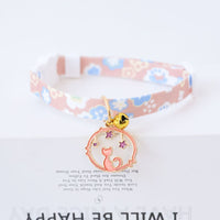 HKM-7238973 Colorful Polyester Pet Collar with Safety Buckle and Bell for Cats and Dogs
