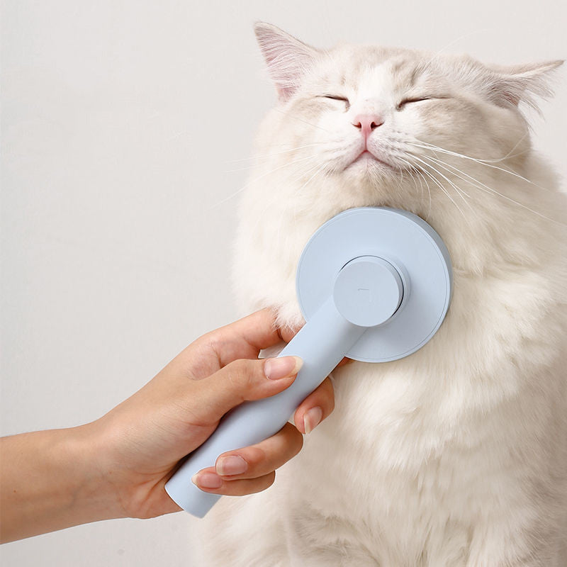 HKM-723923 Pet Cat Comb and Hair Brush with One-Click Hair Removal for Effective Grooming