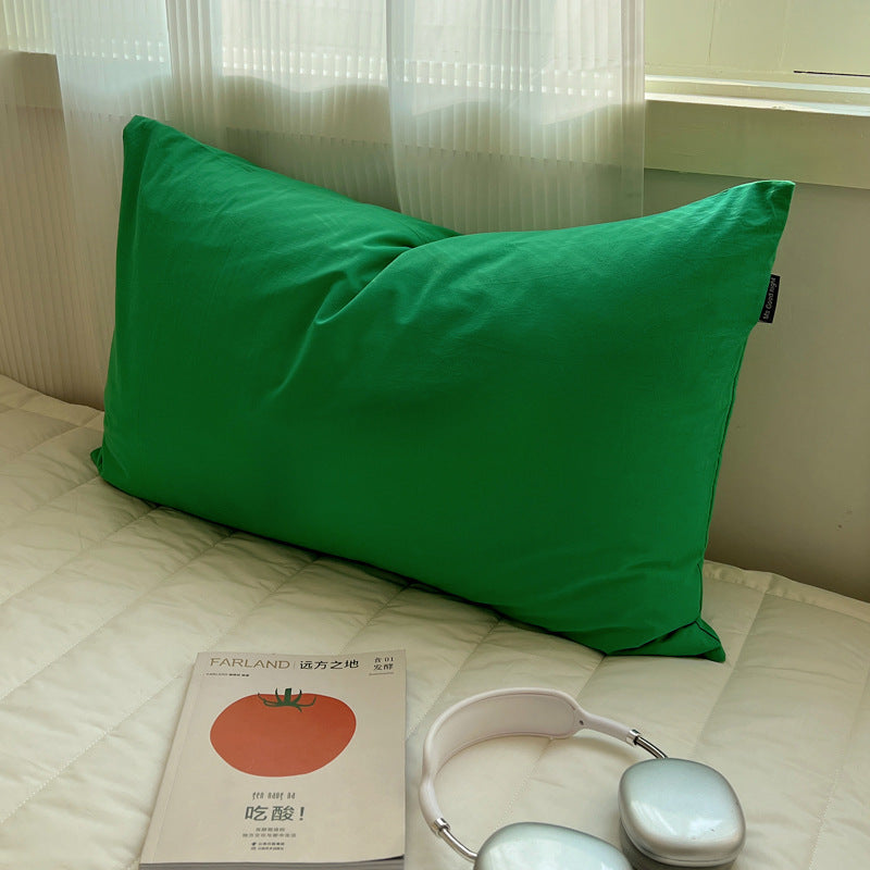 HKM-723987 Solid Color Cotton Pillowcase Set - Modern Striped Plaid Design, 48 x 74cm