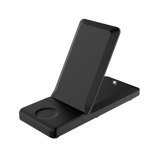 HKM-724051 Three-in-One Wireless Charging Stand - Fast Charge for Multiple Devices, Black/White/Gray/Green/Yellow