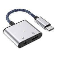 HKM-724051 Type C Headphone Jack Adapter for iPhone 15/15 Pro - 2 in 1 USB-C Audio Converter