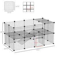 HKM-7240637 Expandable Small Animal Playpen with Door - 36 Panel Cage for Rabbits, Chinchillas & Pet Minks