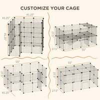HKM-7240637 Expandable Small Animal Playpen with Door - 36 Panel Cage for Rabbits, Chinchillas & Pet Minks