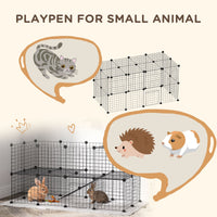 HKM-7240637 Expandable Small Animal Playpen with Door - 36 Panel Cage for Rabbits, Chinchillas & Pet Minks