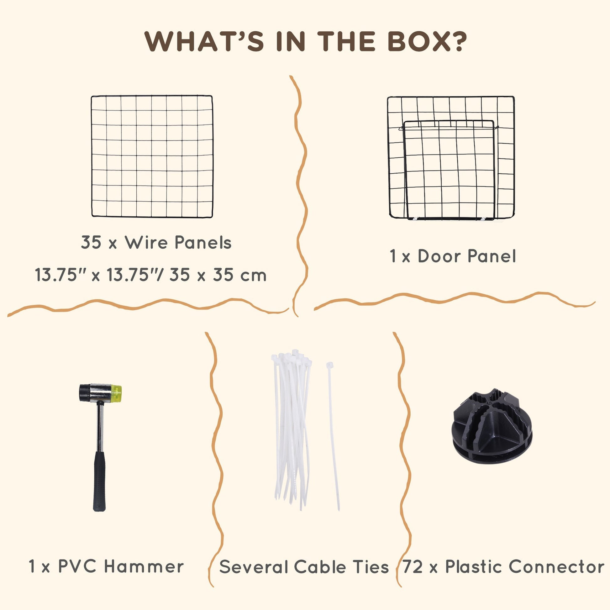 HKM-7240637 Expandable Small Animal Playpen with Door - 36 Panel Cage for Rabbits, Chinchillas & Pet Minks