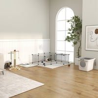 HKM-7240637 Expandable Small Animal Playpen with Door - 36 Panel Cage for Rabbits, Chinchillas & Pet Minks