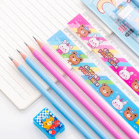 HKM-724115 Creative Plastic Wood Stationery Set for Children with Gift Box, Ideal for Primary School Activities