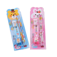 HKM-724115 Creative Plastic Wood Stationery Set for Children with Gift Box, Ideal for Primary School Activities