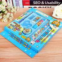 HKM-724115 Creative Plastic Wood Stationery Set for Children with Gift Box, Ideal for Primary School Activities