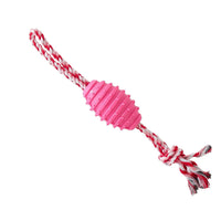 HKM-7241789 Durable Dog Molar Toy - Big Bends & Hitches Cotton Rope Ball in Green and Pink