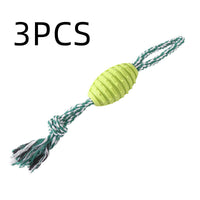 HKM-7241789 Durable Dog Molar Toy - Big Bends & Hitches Cotton Rope Ball in Green and Pink