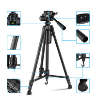 HKM-724371 Portable Aluminum Alloy Tripod with Quick Release Plate for SLR Cameras - Maximum Height 1390mm