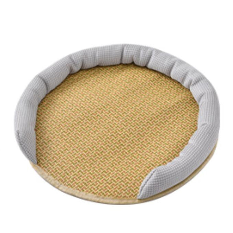 HKM-7244221 Cooling Cat Rattan Bed with Breathable Cushion and Lightweight Summer Mattress