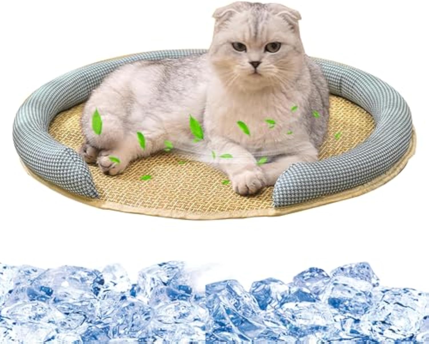 HKM-7244221 Cooling Cat Rattan Bed with Breathable Cushion and Lightweight Summer Mattress