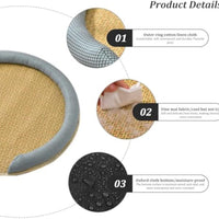 HKM-7244221 Cooling Cat Rattan Bed with Breathable Cushion and Lightweight Summer Mattress