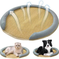 HKM-7244221 Cooling Cat Rattan Bed with Breathable Cushion and Lightweight Summer Mattress