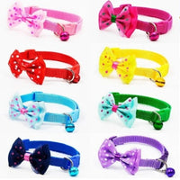 HKM-7244733 Adjustable Pet Bow Collar with Bell for Small to Medium Dogs