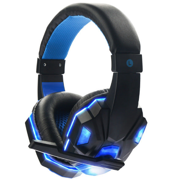 HKM-724499 Illuminated Wired Gaming Headset with Adjustable Microphone and Volume Control for PC, PS4, Switch, and Laptop