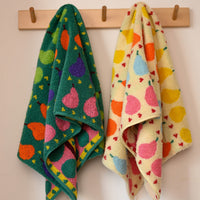 HKM-724563 Soft Absorbent Cotton Bath Towel in Milky White, Vintage Green, and Ginger Pear Variants - Available Individually or in Sets