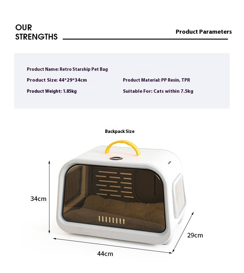 HKM-7246397 Portable Hard Shell Cat Carrier Pet Box – Durable PP Material for Safe Travel