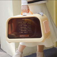 HKM-7246397 Portable Hard Shell Cat Carrier Pet Box – Durable PP Material for Safe Travel