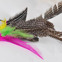 HKM-7247549 Plush Cat Teaser Feather Toy with Bell for Engaging Playtime